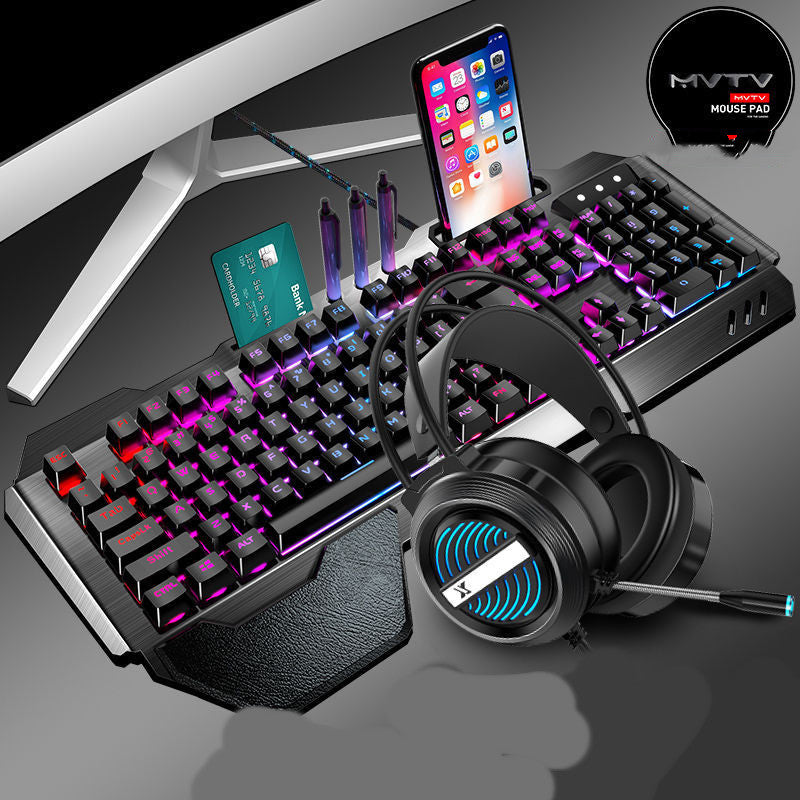 Wrangler Real Manipulator Keyboard Notebook Desktop Computer Wired Gaming Gaming Mouse Headset Three-piece