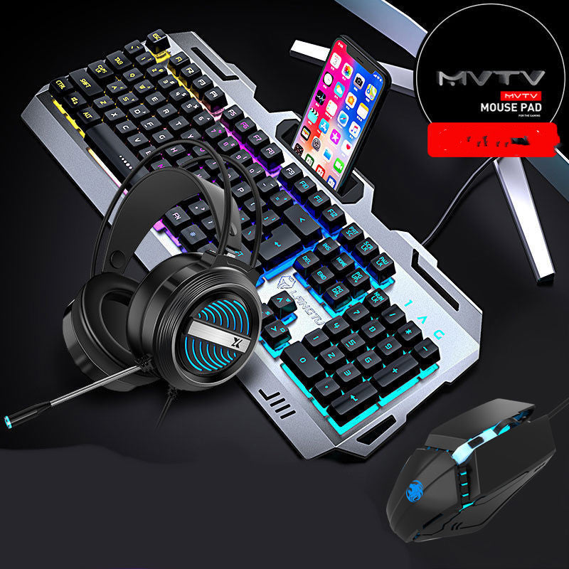 Wrangler Real Manipulator Keyboard Notebook Desktop Computer Wired Gaming Gaming Mouse Headset Three-piece