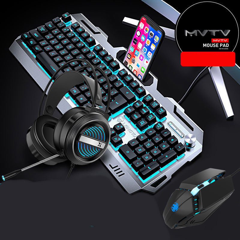 Wrangler Real Manipulator Keyboard Notebook Desktop Computer Wired Gaming Gaming Mouse Headset Three-piece