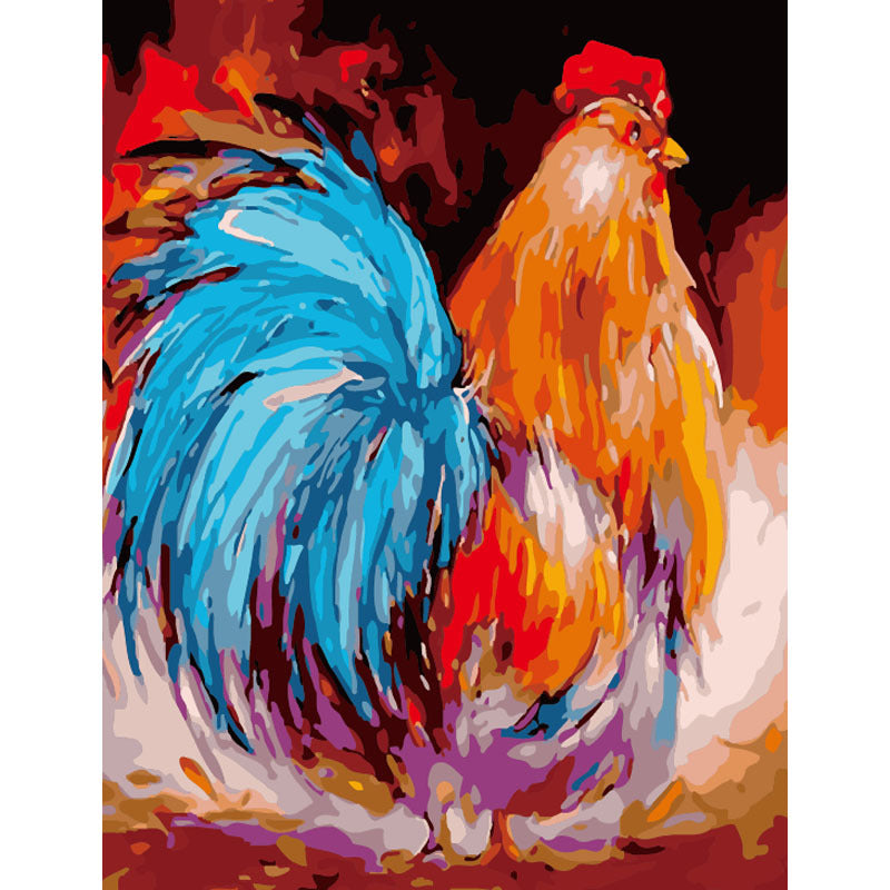 Digital Oil Painting Wholesale Frameless Animal Chicken