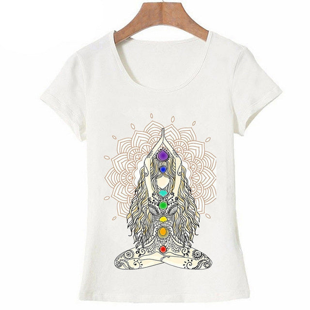 New Women T-shirts Casual Harajuku Buddha Mandala Lotus