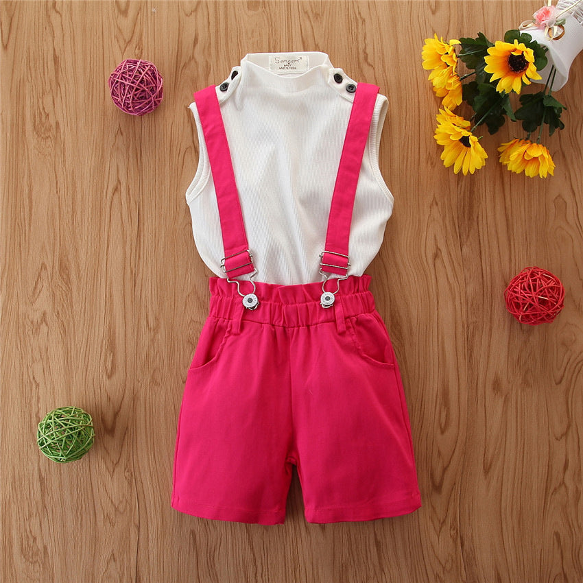 Children's Casual Suit Girls Sleeveless Top