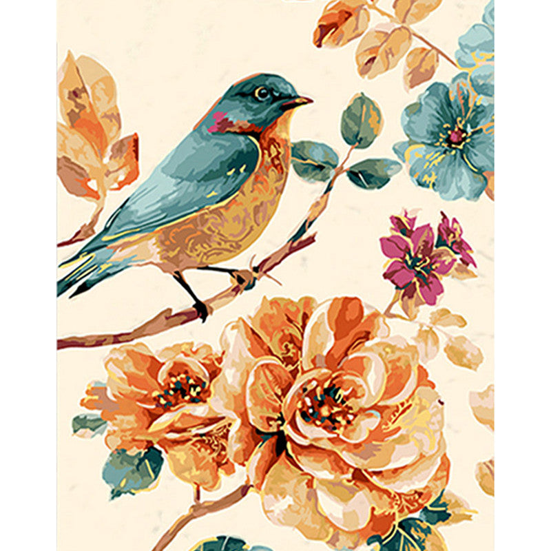 Animal Number Painting, Yellow Flower, Blue Bird, Coloring Book