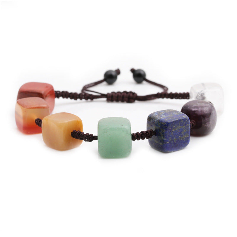 Foreign Trade Seven Chakra Square Woven Bracelet, Meditation Healing Bracelet Bracelet