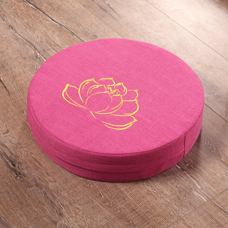 Embroidered Linen Lotus Meditation Meditation Futon