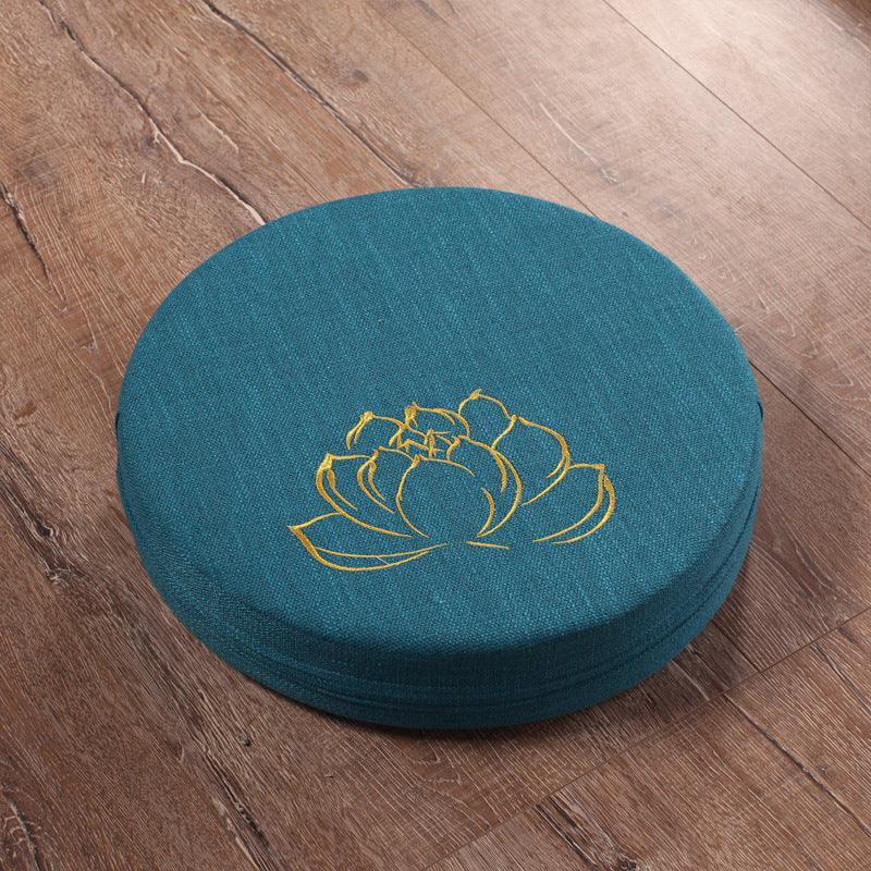 Embroidered Linen Lotus Meditation Meditation Futon