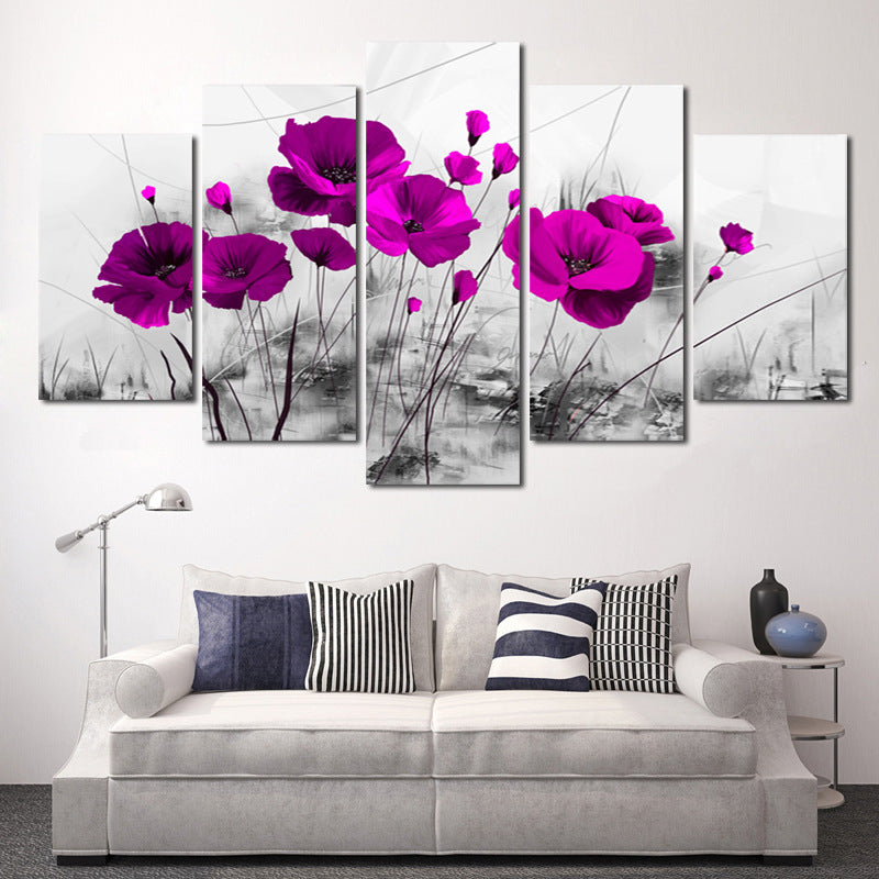 Modern Home Hanging Paintings, Decorative Canvas, Inkjet Painting, Oil Painting, Wall Painting, Five Joint Mosaic Murals