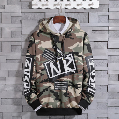 Camouflage long-sleeved sweater personality loose hooded sweater