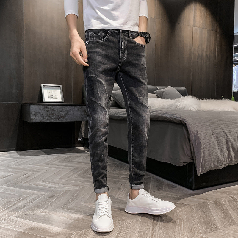 Stretch Slim Casual Pants With Small Feet