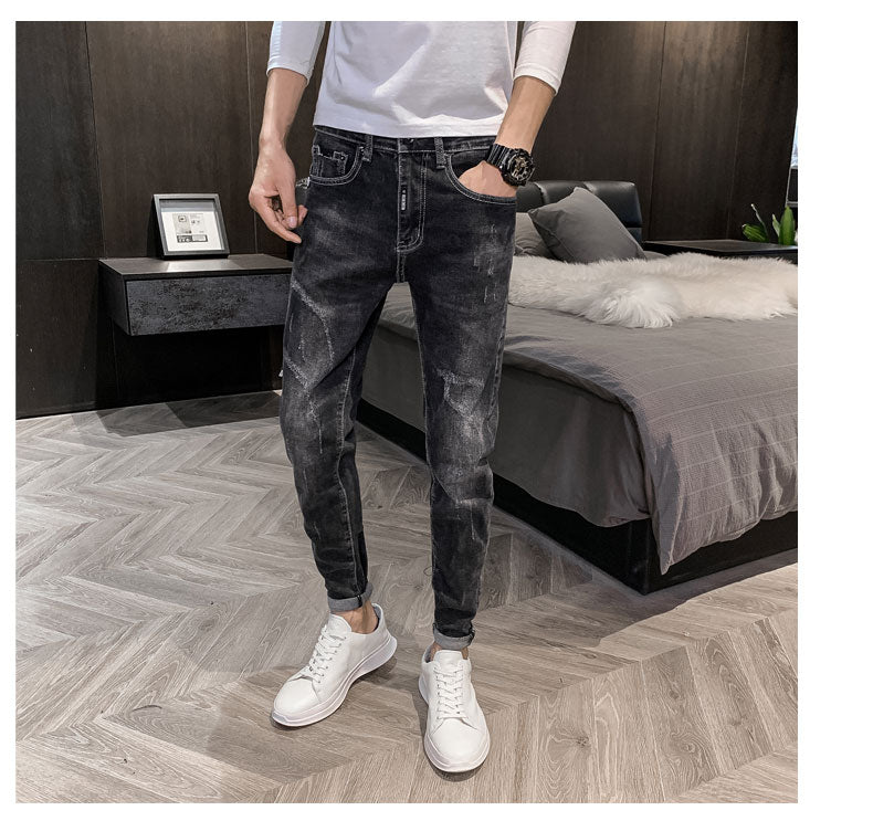 Stretch Slim Casual Pants With Small Feet