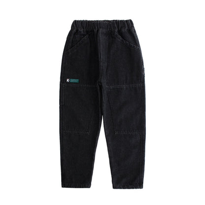 Daddy Children's Jeans Loose Trousers Winter