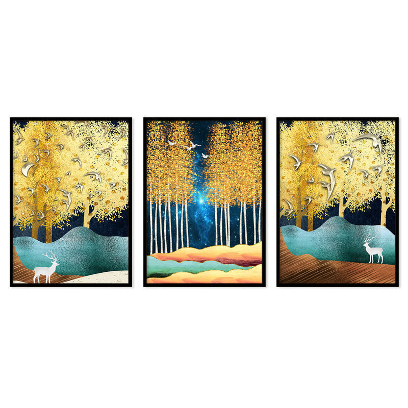 Living Room Mural Sofa Background Wall Elk Hanging Paintings