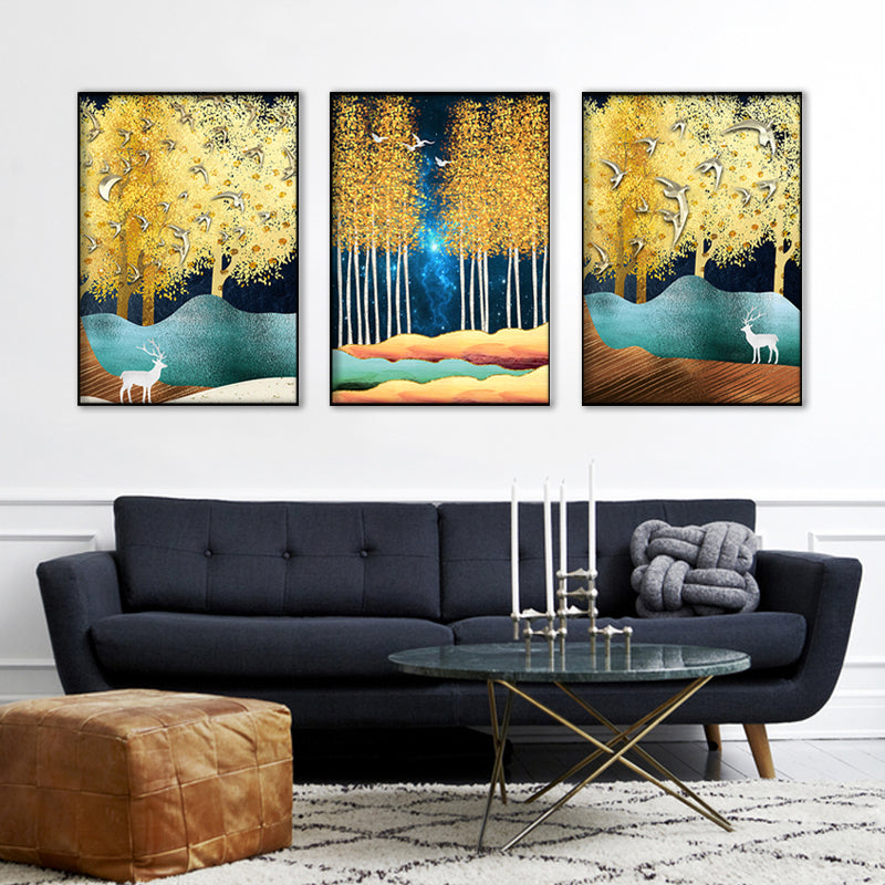 Living Room Mural Sofa Background Wall Elk Hanging Paintings