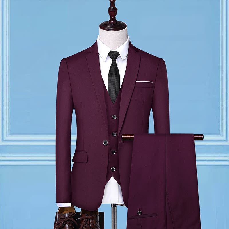 Men's Three-piece Suit Business Casual Korean Professional Formal Wear 