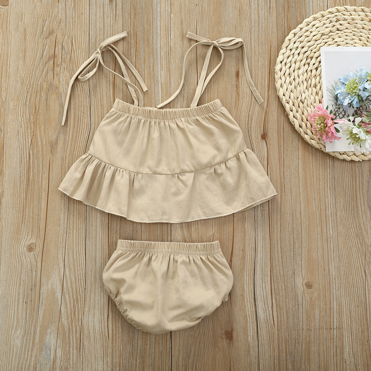 Children's Clothing Girls Summer Sling Top Short Shorts Suit