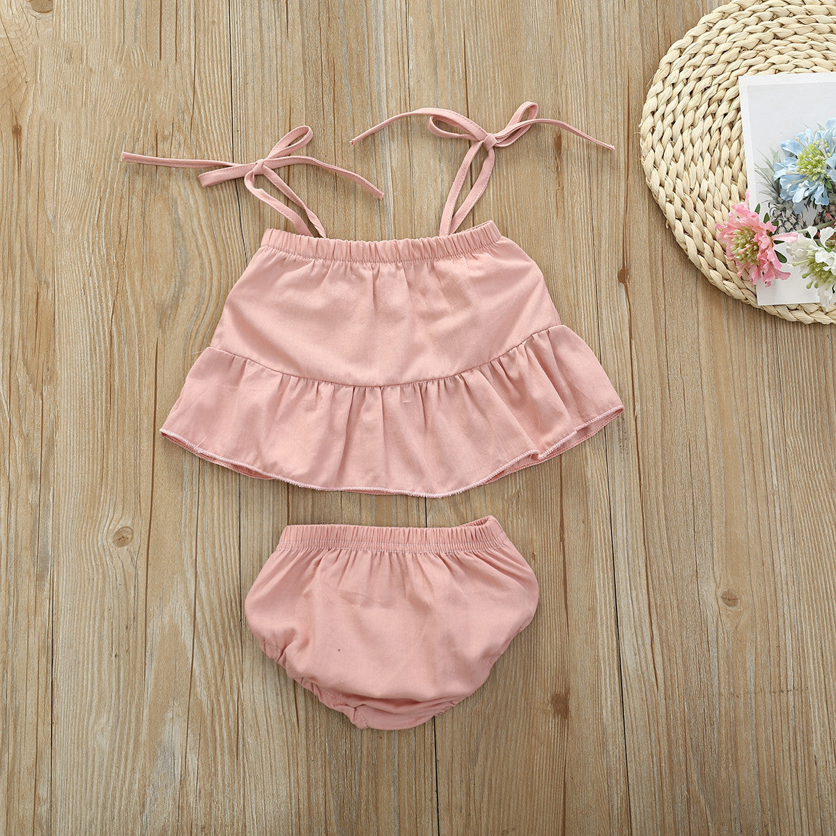 Children's Clothing Girls Summer Sling Top Short Shorts Suit