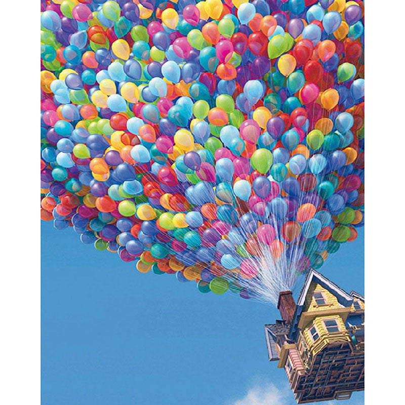 Colorful Balloon House Embroidery Diamond Embroidery