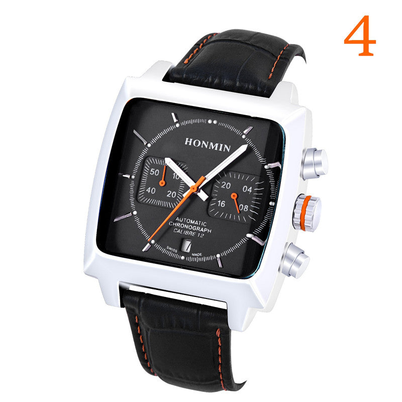 Men's Fashion Business Belt Watch Waterproof Calendar Casual Quartz