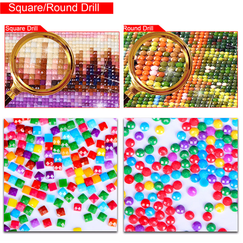 5D Full Square Diamond Painting Mosaic Handmade Busy City Cross Stitch