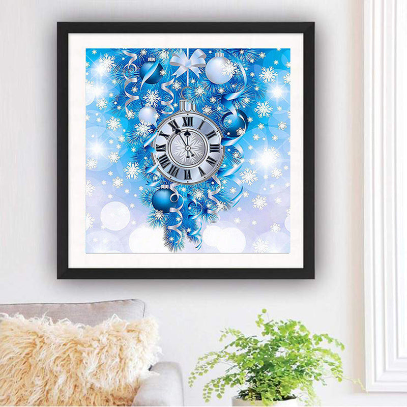 5D DIY Diamond Painting Rose Needle Christmas Round Clock Diamond