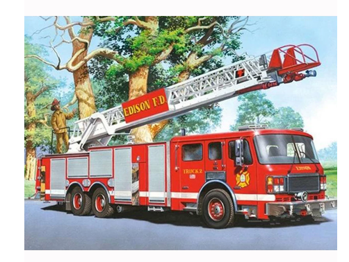 Diamond Embroidery Fire Truck Full Square Rhinestone Home Decoration