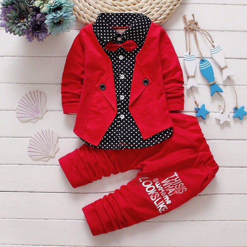 Children's Spring And Autumn Two-piece Suit