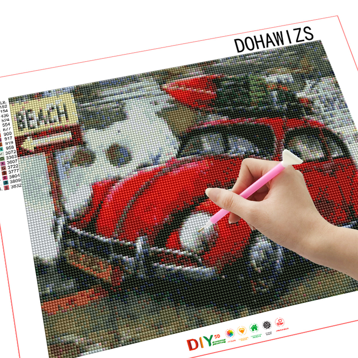 5D Diamond Painting And Car, Square Diamond Embroidery, Color Mosaic, DIY, Home Decoration Gift