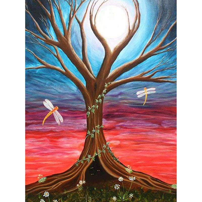 Full Round 5D Diy Diamond Painting Full Square Scenery Tree