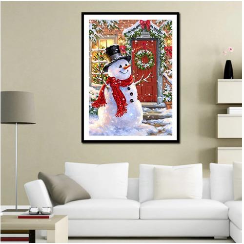 5d Diy Diamond Painting Single Lovely Snowman Cross Stitch Full Diamond Diamond Embroidery Wall Sticker Home decor