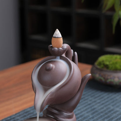 Zisha Backflow Incense Burner Fulinmen Sandalwood