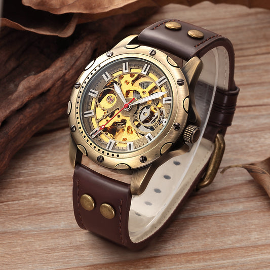 Retro Skeleton Mechanical Watch Top Automatic Mechanicalroppship