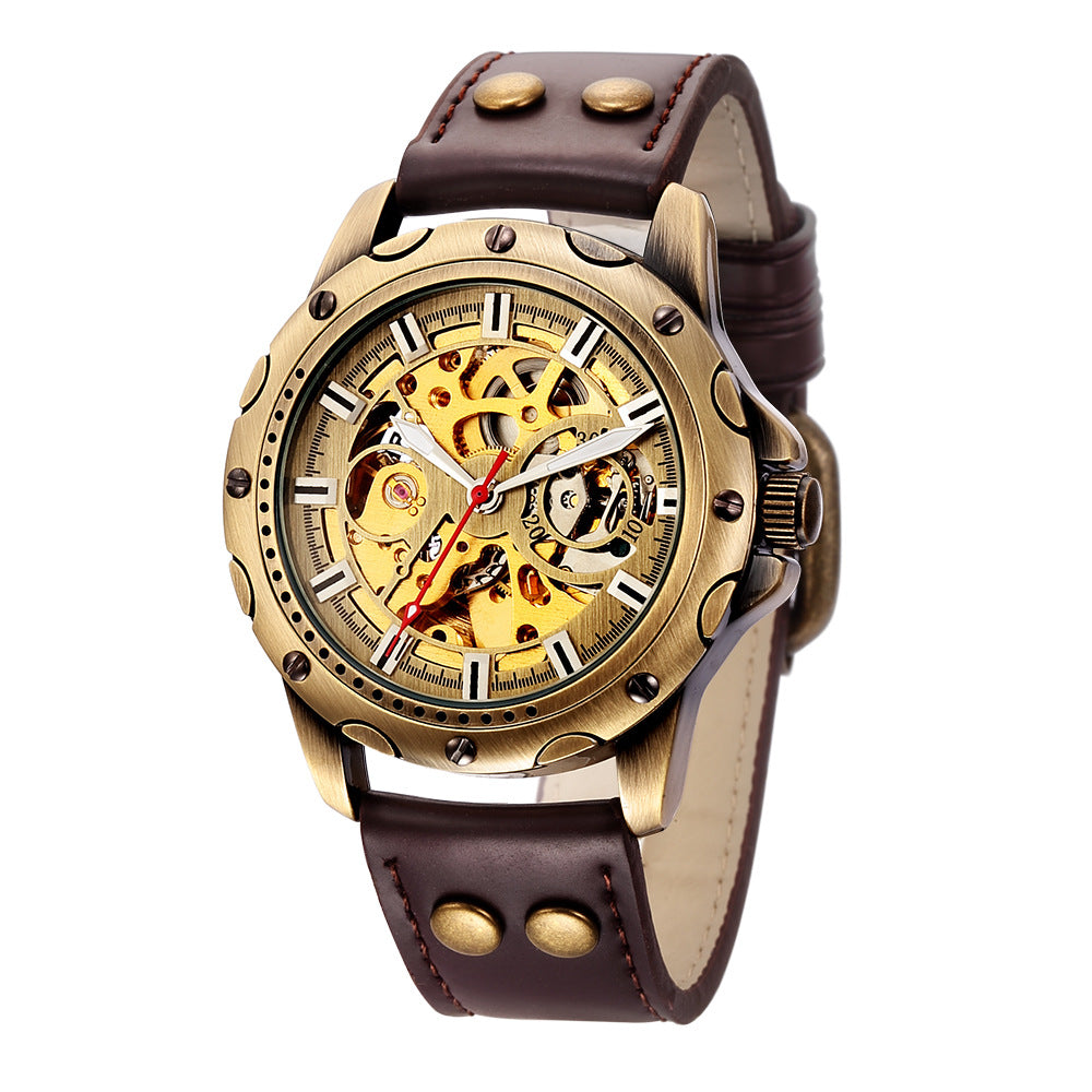 Retro Skeleton Mechanical Watch Top Automatic Mechanicalroppship