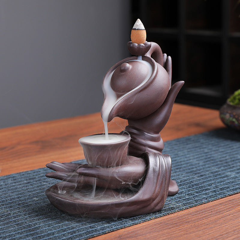 Zisha Backflow Incense Burner Fulinmen Sandalwood