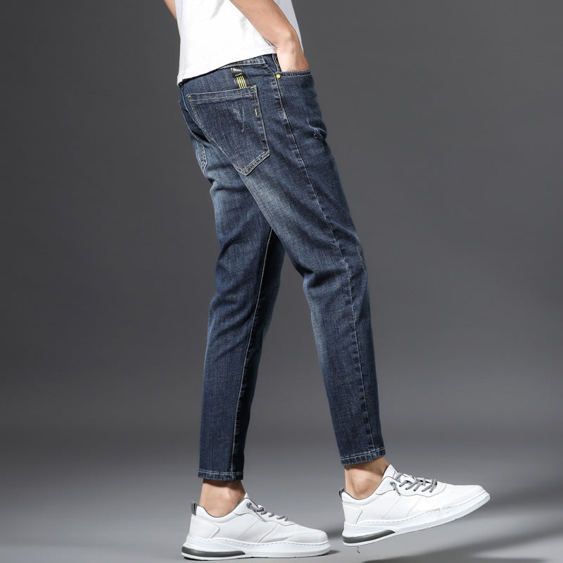 Korean Style Men'S Cropped Jeans Slim Feet