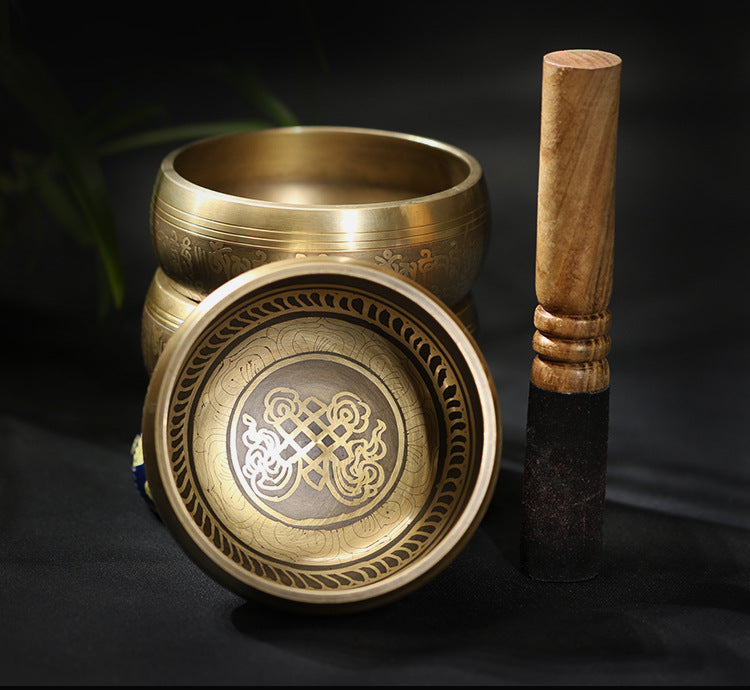 Yoga Meditation Singing Bowl Auspicious Knot Handmade Buddha Sound Bowl