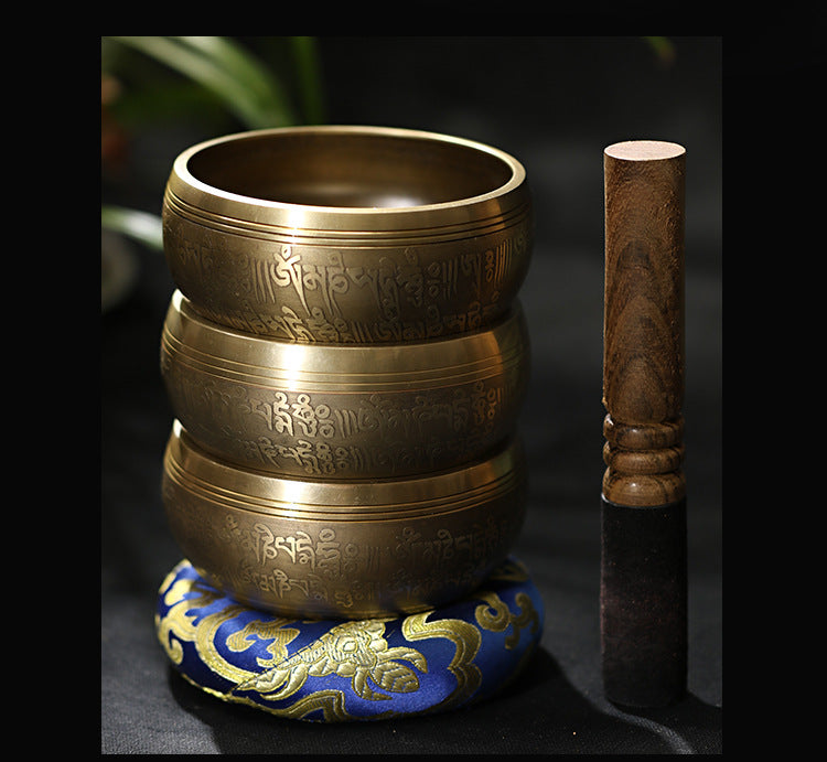 Yoga Meditation Singing Bowl Auspicious Knot Handmade Buddha Sound Bowl