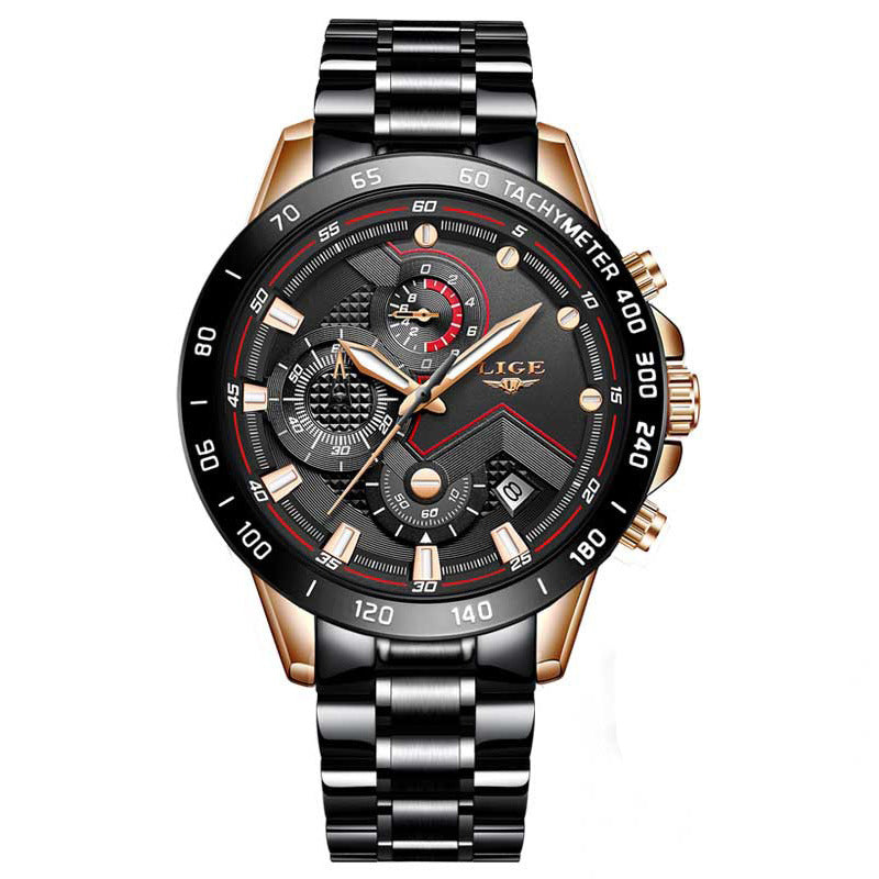 Fashionable Multifunctional Stainless Steel Band Business Watch