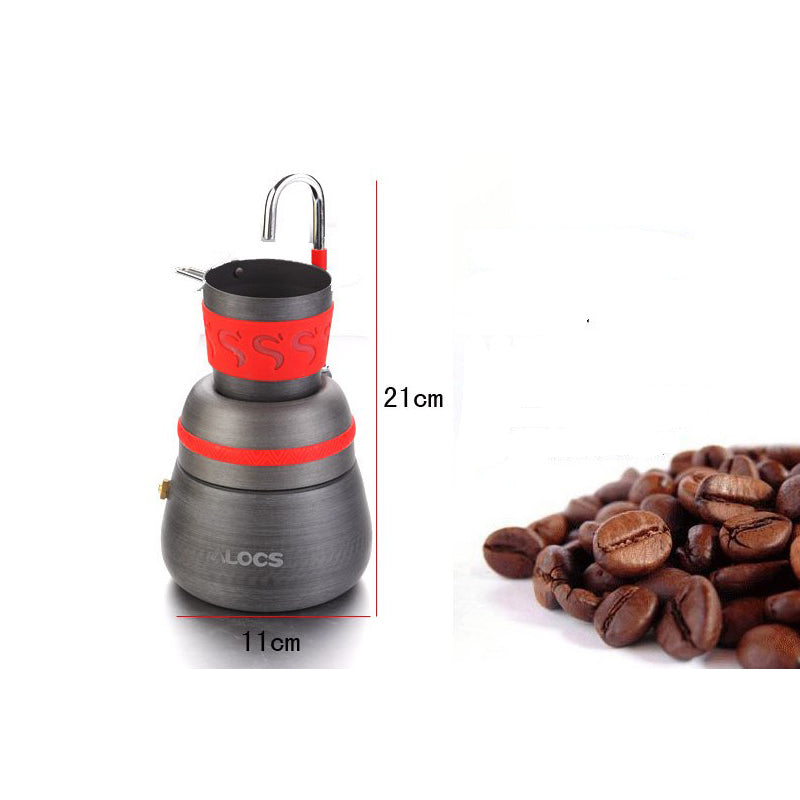 350ml Outdoor Camping Tableware Picnic Coffee Pot With Cups Aluminum Alloy Coffee Machine