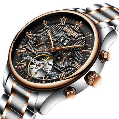 KINYUED Tourbillon Hollow Mechanical Watch