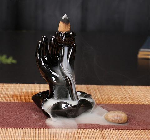 Black Ceramic Incense Burner