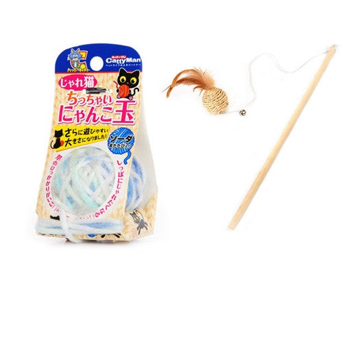 Yarn ball cat toy funny cat stick