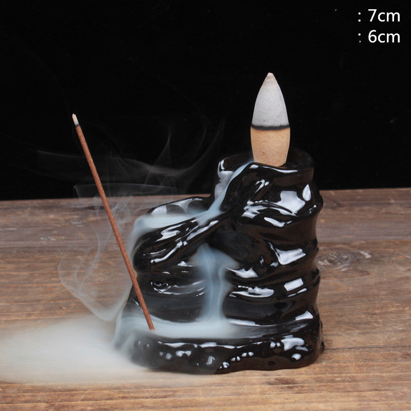 Mini Backflow Incense Burner Home Ceramic Incense Burner Desktop Decoration