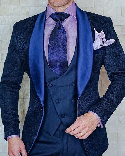 Men's Printed Leisure Suit Three-piece Set 