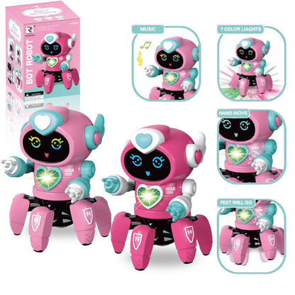 Smart Dancing Robot Electronic Six-claw Dance Robot Included LED Music Nina Robot Toys for Children Birthday Gift