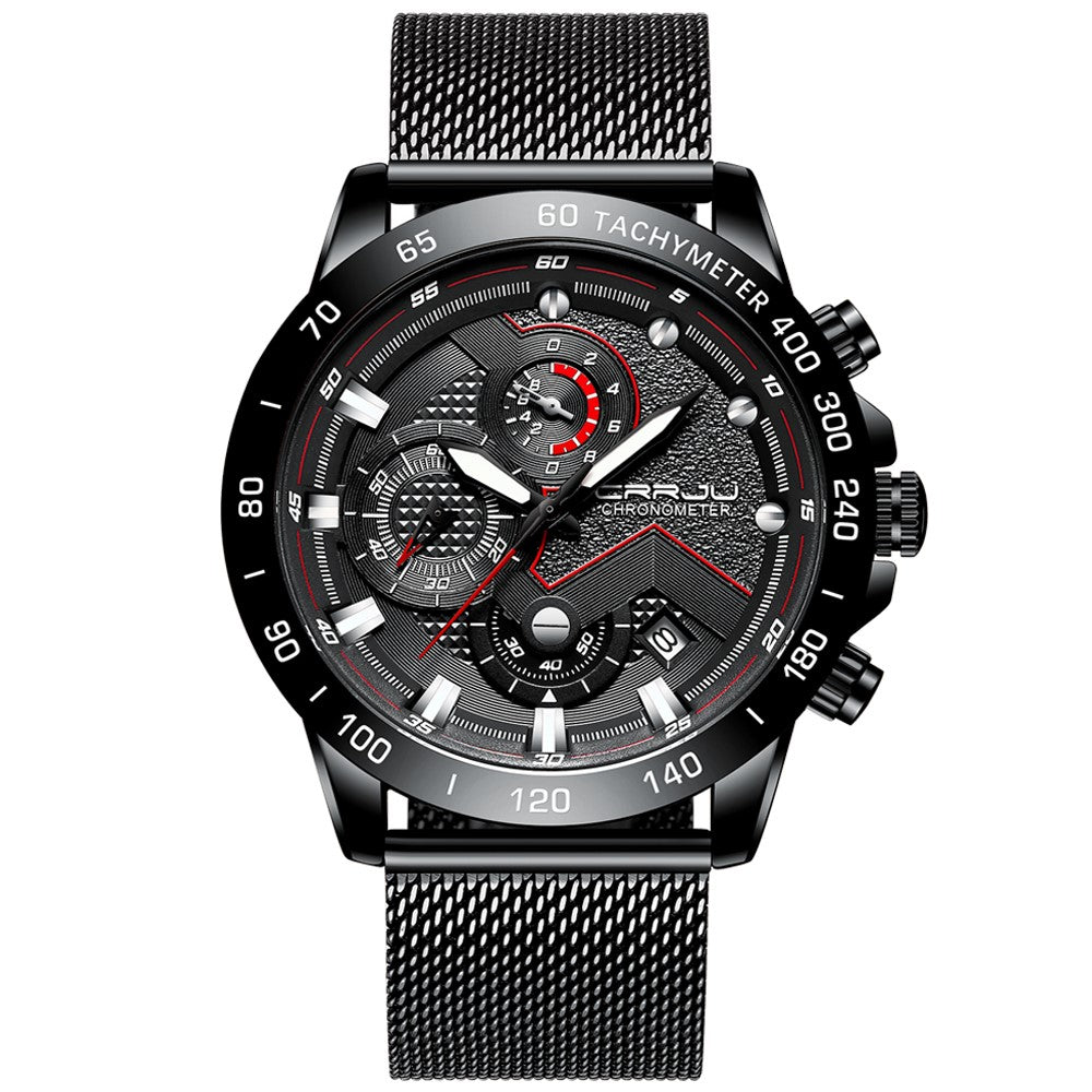 Multi-function six-needle stainless steel watch