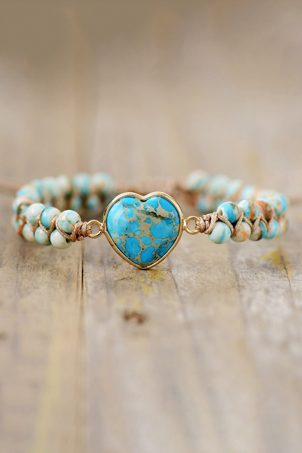 Handmade Heart Shape Natural Stone Bracelet 