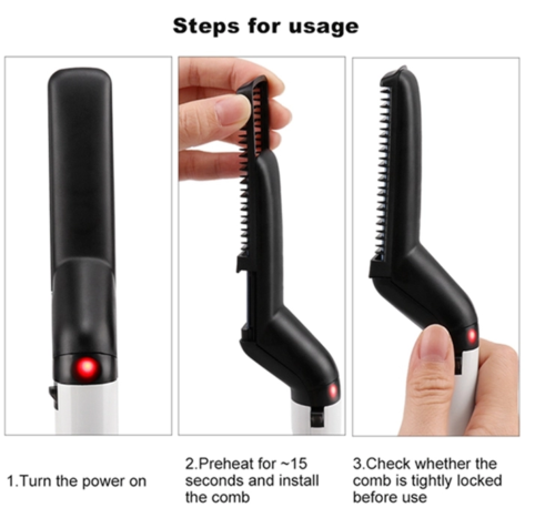 Hair Straightener Men Multifunctional Comb Curling Electric Brush Professional Hair Comb Brush Beard Straightener Hair Curler Fast Heating Styling Tools 