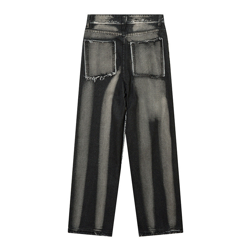 Men's Punk Trendy Frayed Stitching Jeans