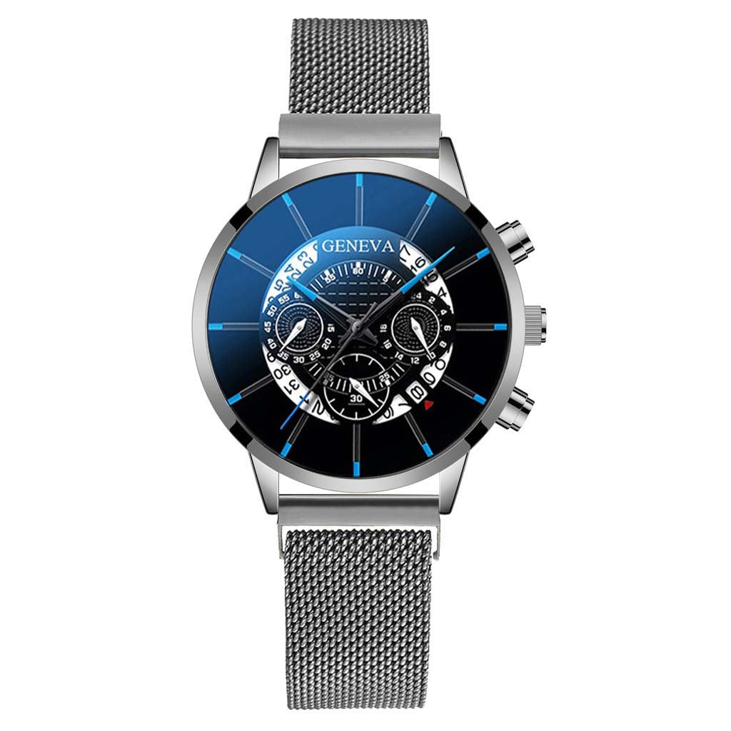 Magnet mesh band quartz watch