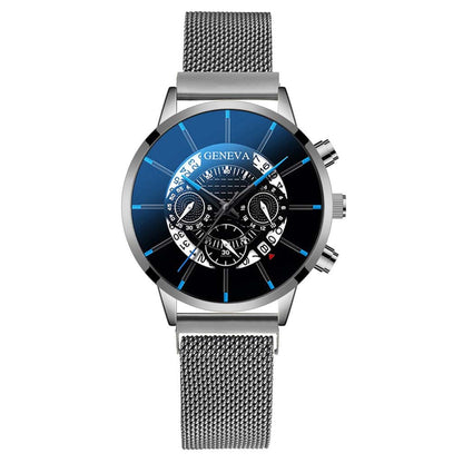 Magnet mesh band quartz watch